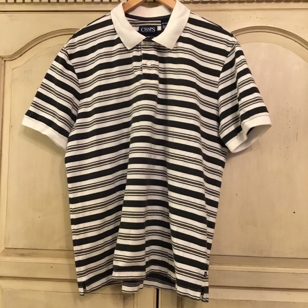 Men’s Striped Chaps Polo Shirt Size XL
